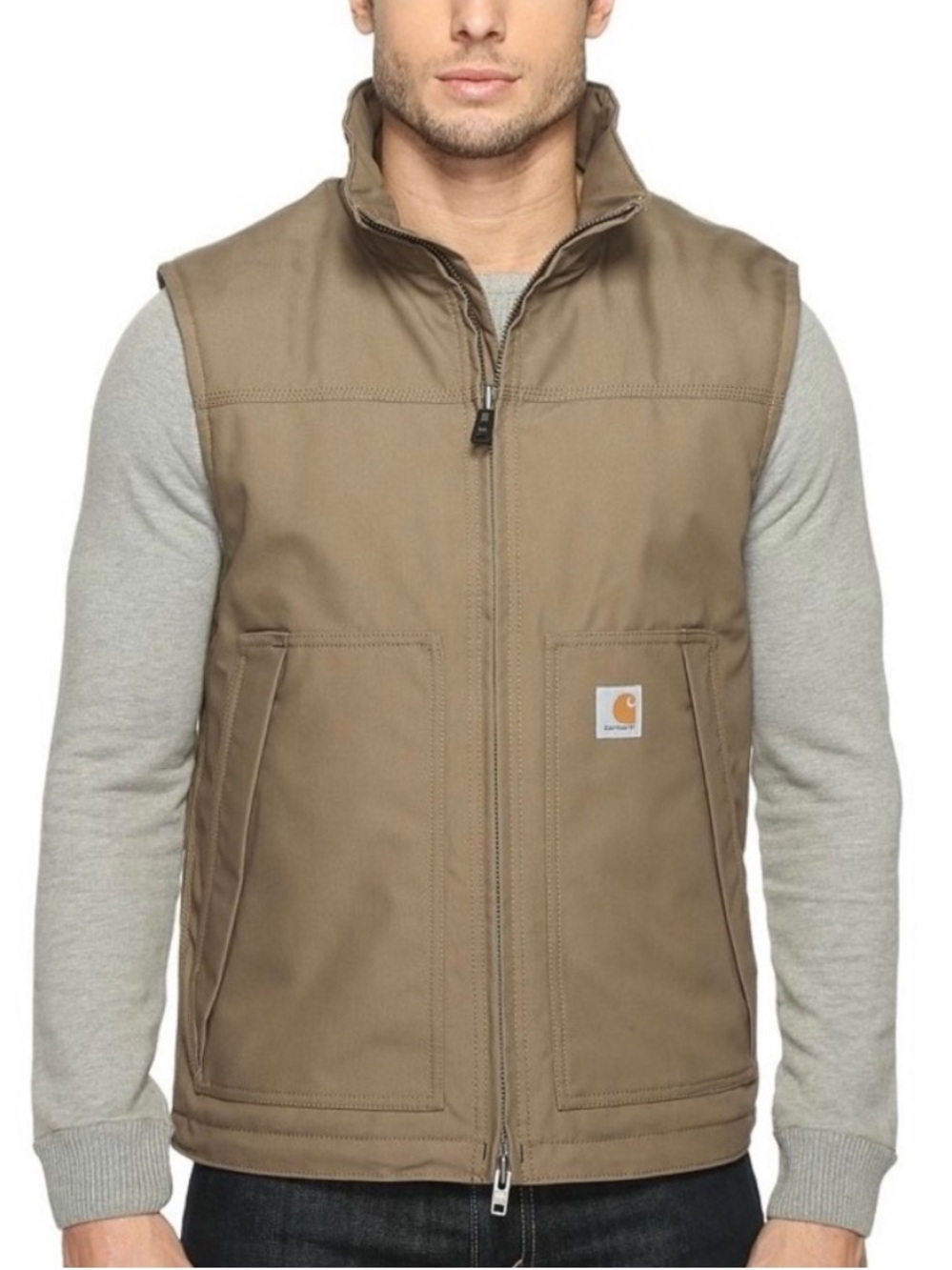 Carhartt Gray Jefferson Brown Vest Thinsulate Quick Duck Men's Sz L